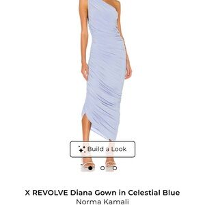 Norma Kamali Celestial Blue One-Shoulder Dress